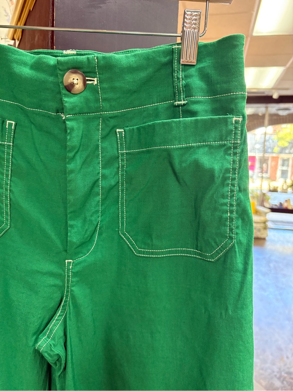 Maeve Women’s Green Wide-Leg Jeans - Vibrant Emerald - Picture 3 of 6